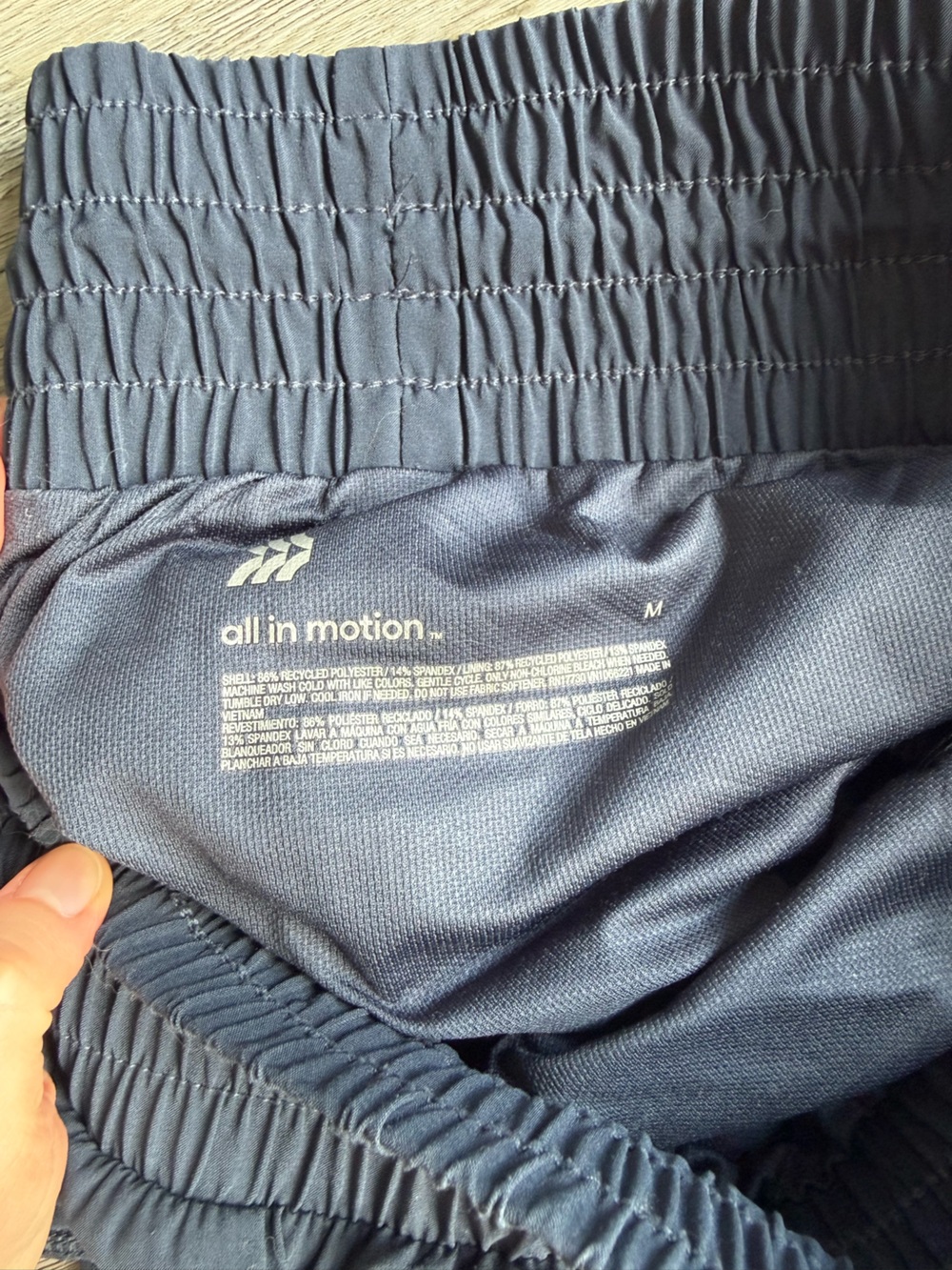 Women's Lightweight Elastic Waist Running Shorts - Black and Navy - Picture 5 of 6